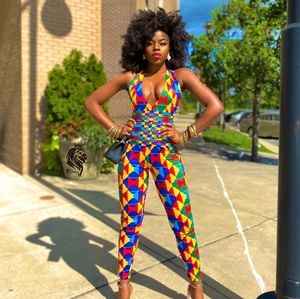 AUDRE JUMPSUIT (STRETCHY AFRICAN PRINT FABRIC)